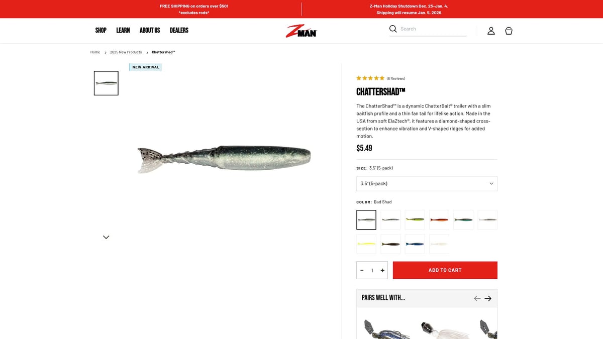 7 Exciting New Fishing Innovations to Try in 2026 - Chattershad™ – Versatile ChatterBait® Trailer for Enhanced Action