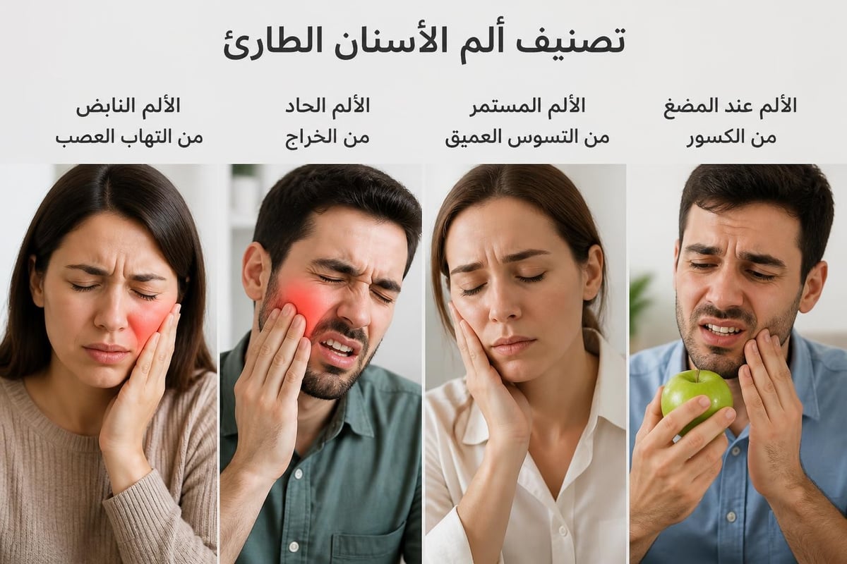 أنواع ألم الأسنان الطارئ