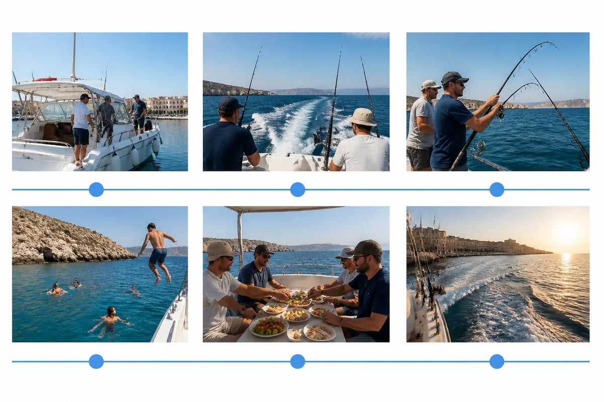 Morning fishing trip timeline