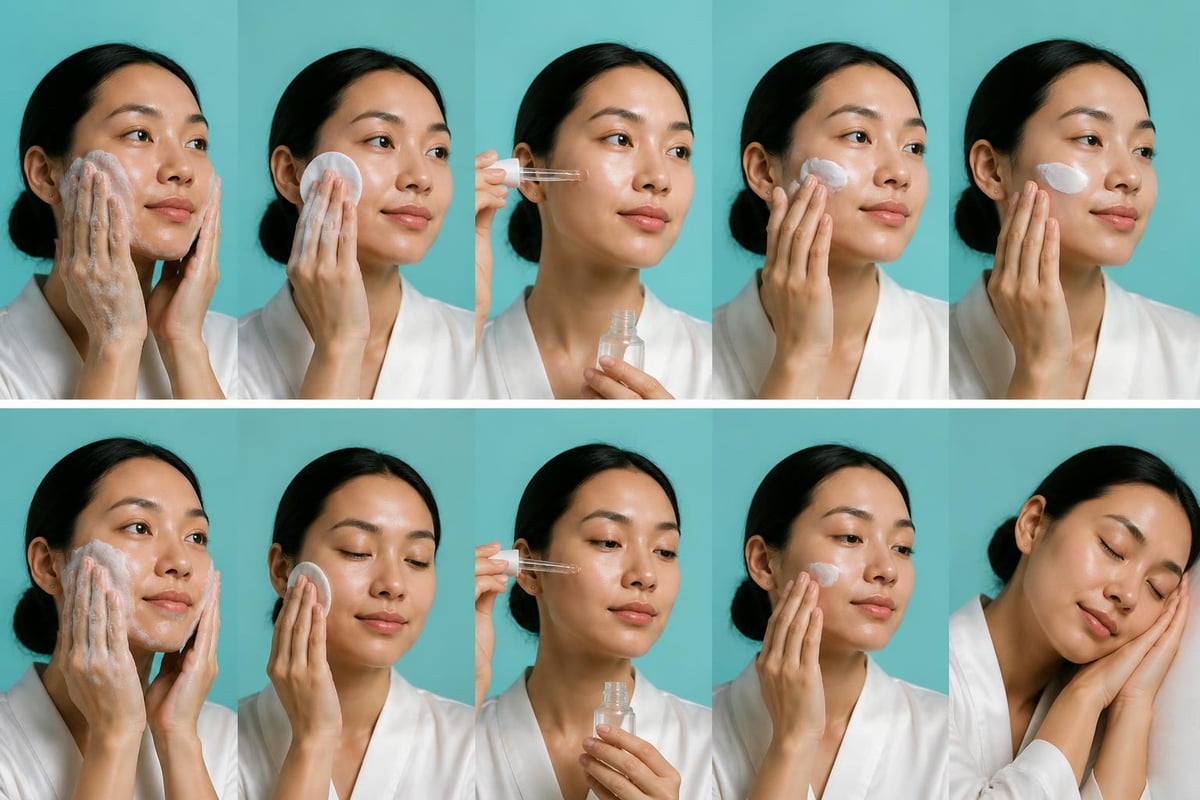 Skincare routine steps