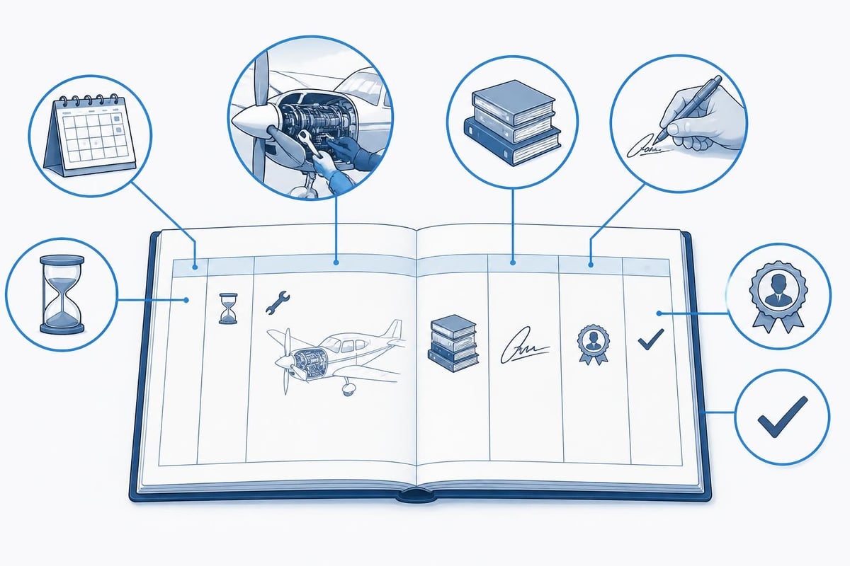 Maintenance logbook entry components