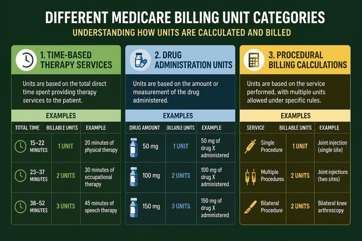 Medicare billing unit categories