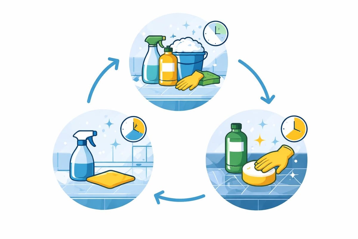 Pflegeschritte Hochglanzküche
