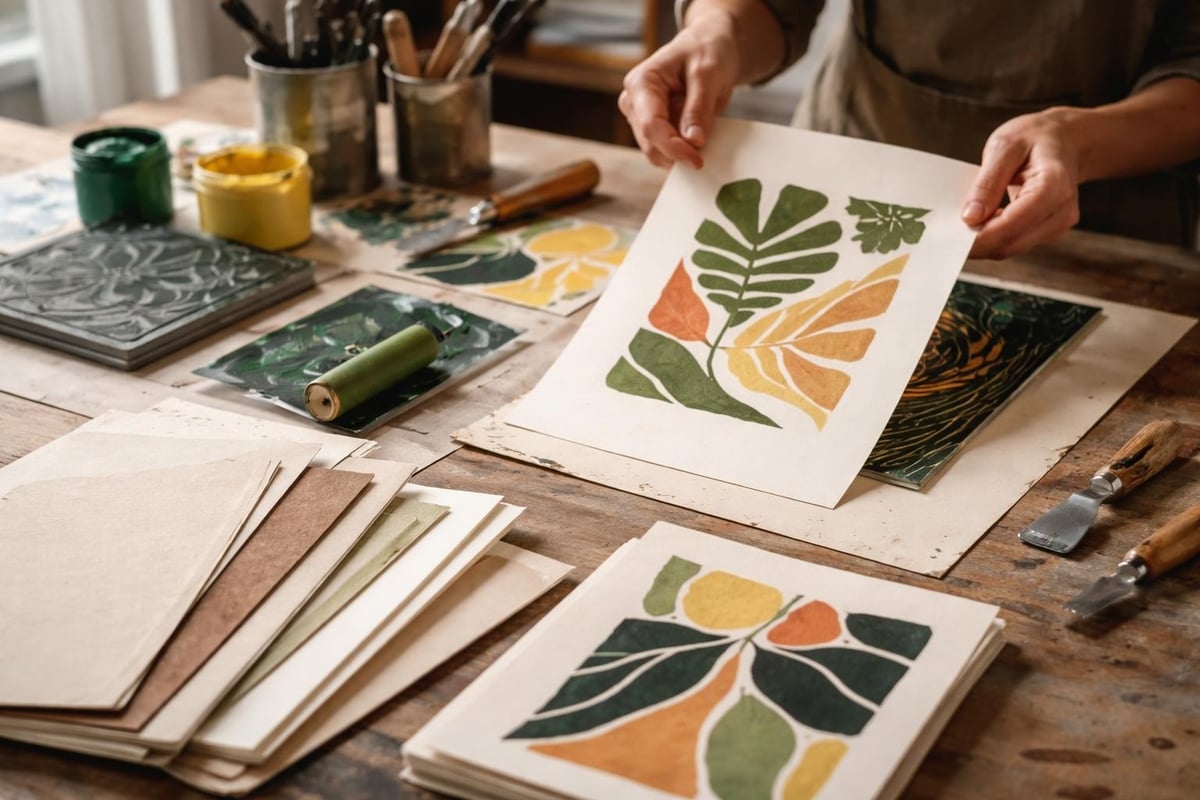 Paper prints art creation process