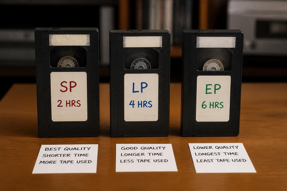VHS recording modes comparison