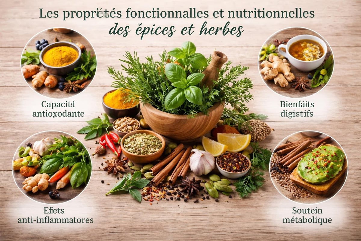 Propriétés fonctionnelles épices herbes