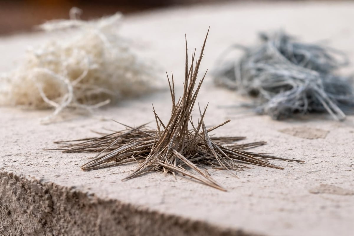 Amosite asbestos fibre structure