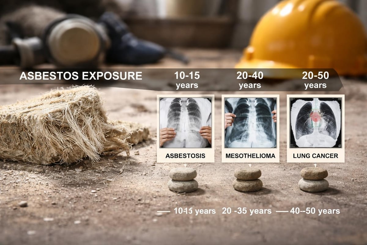 Amosite health impact timeline