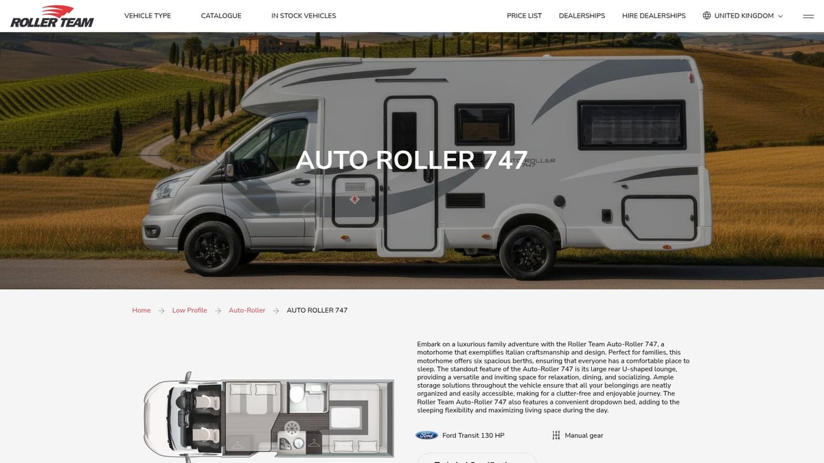 7 Essential Four Berth Motorhomes for Unforgettable Trips 2026 - Roller Team Auto-Roller 747