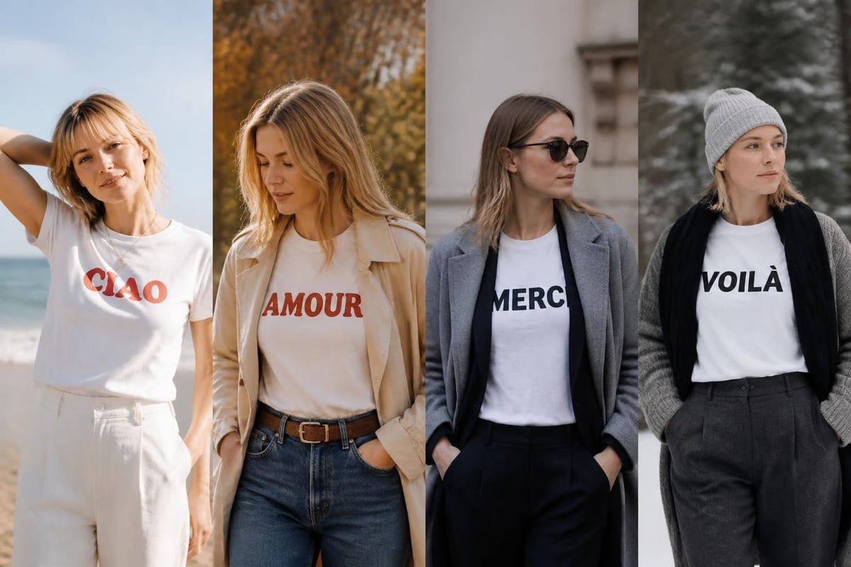 Seasonal slogan tee styling