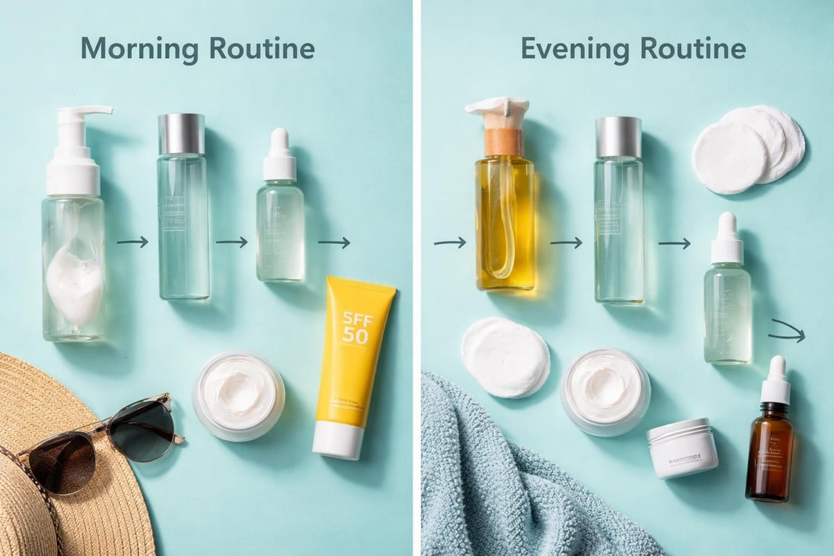 Daily skincare routine steps