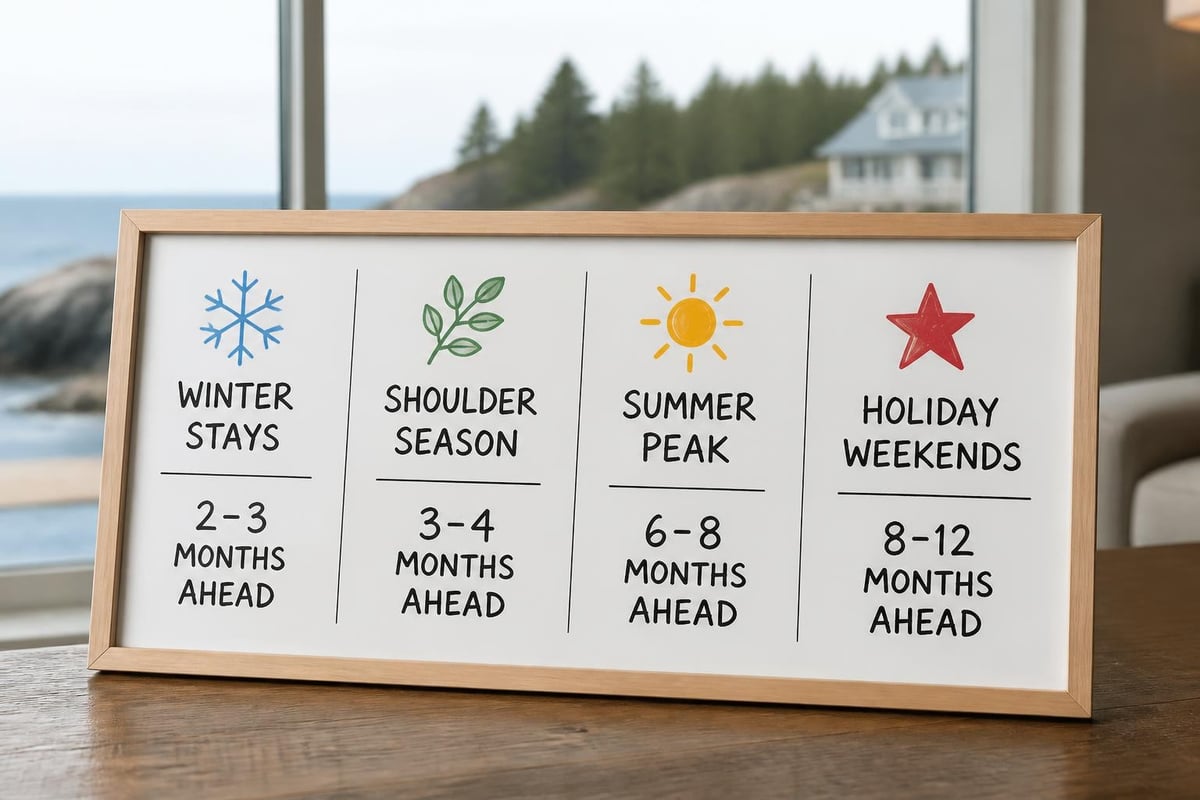 Seasonal booking timeline for Maine coast