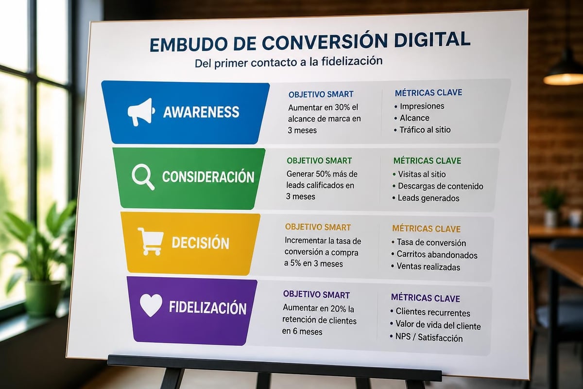 Marketing funnel con objetivos específicos