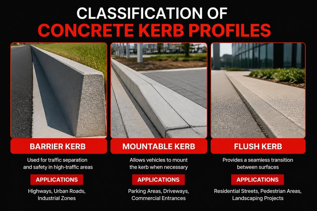 Road curb stone types and functions