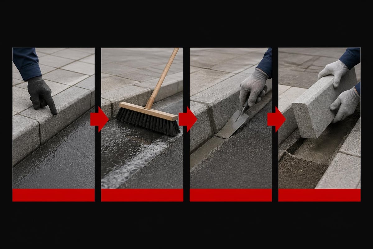 Road curb stone maintenance procedures