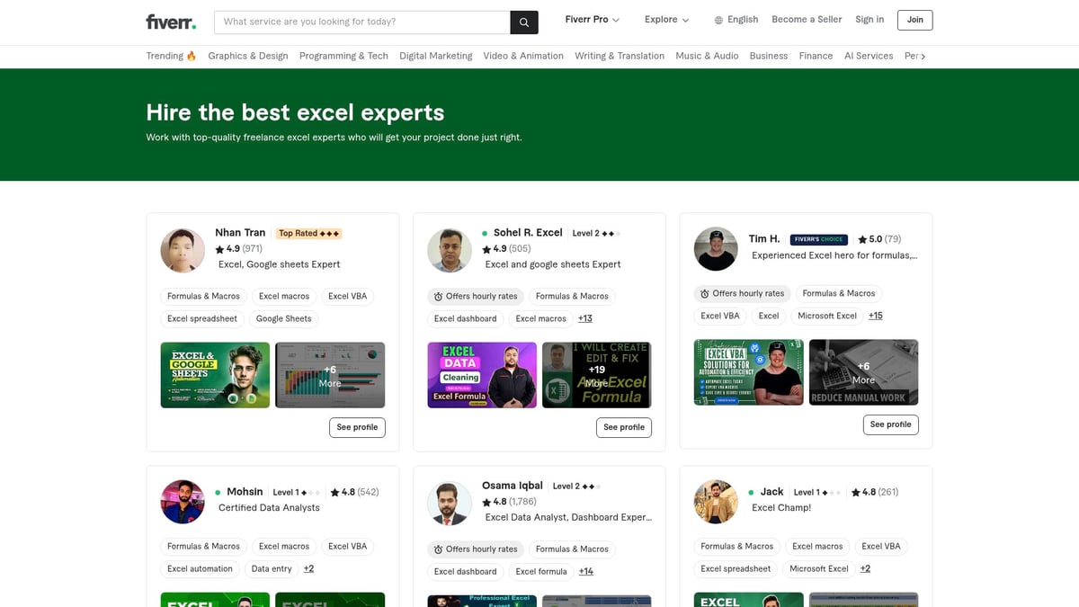 8 Smart Ways to Find the Right Excel Expert Hire in 2025 - Fiverr