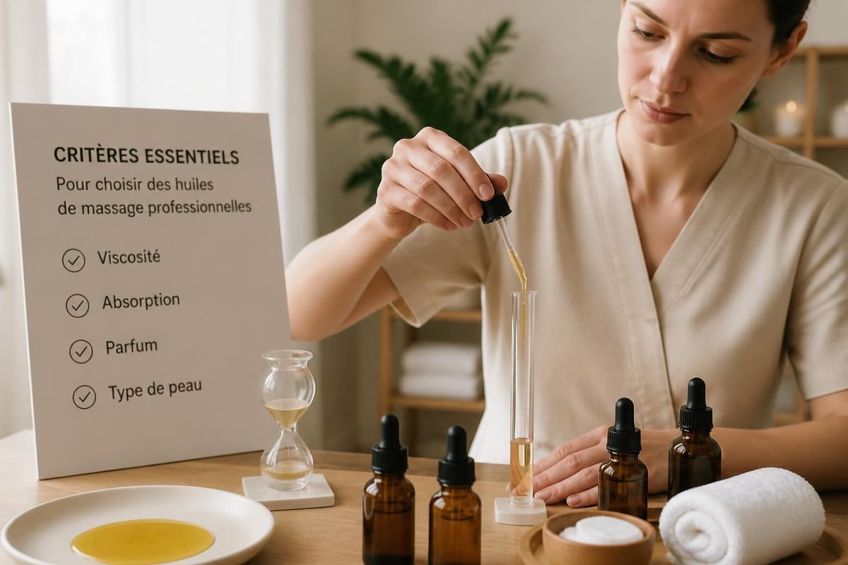 Critères de sélection huiles massage institut