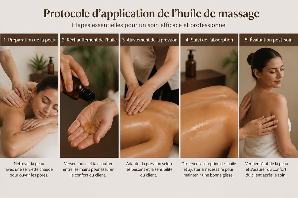Protocole application huile massage institut