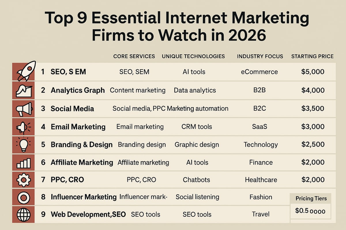 Top 9 Essential Internet Marketing Firms to Watch in 2026