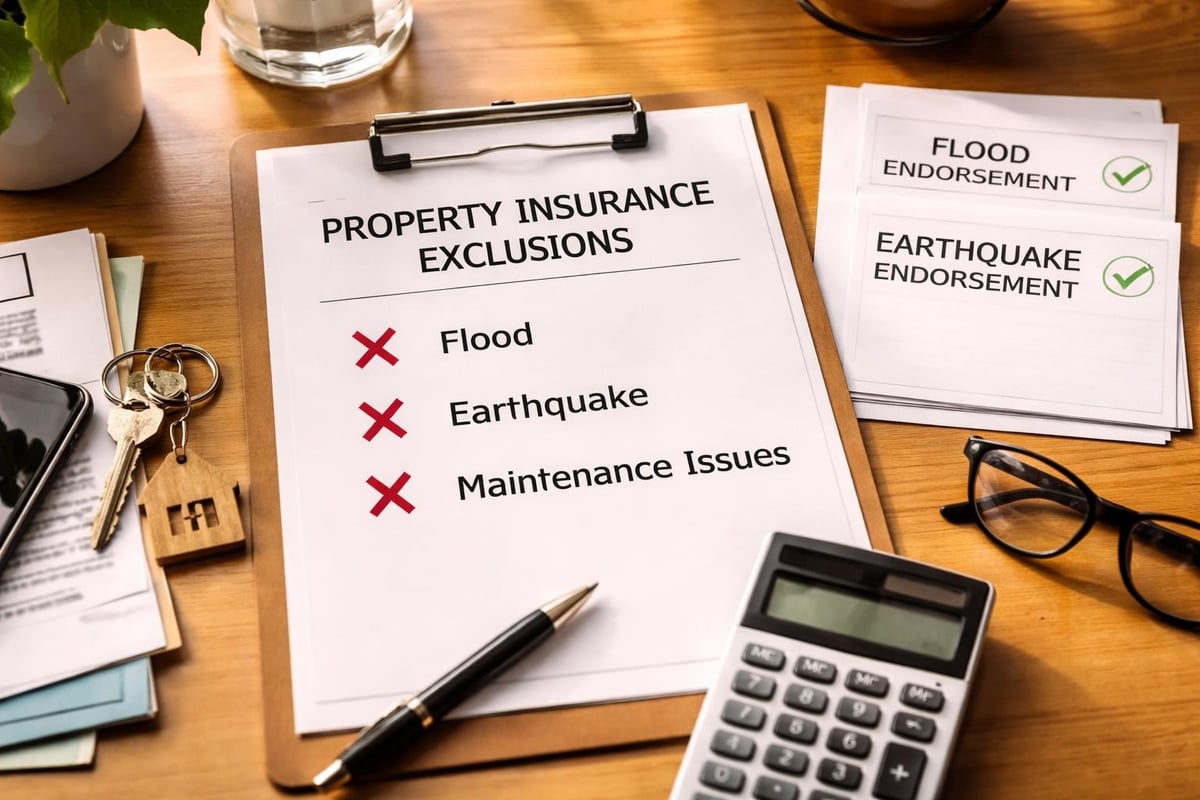 Property insurance exclusions and additions