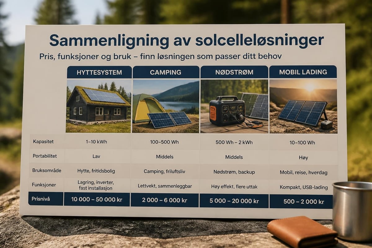 Solcellepanel prissammenligning anvendelser
