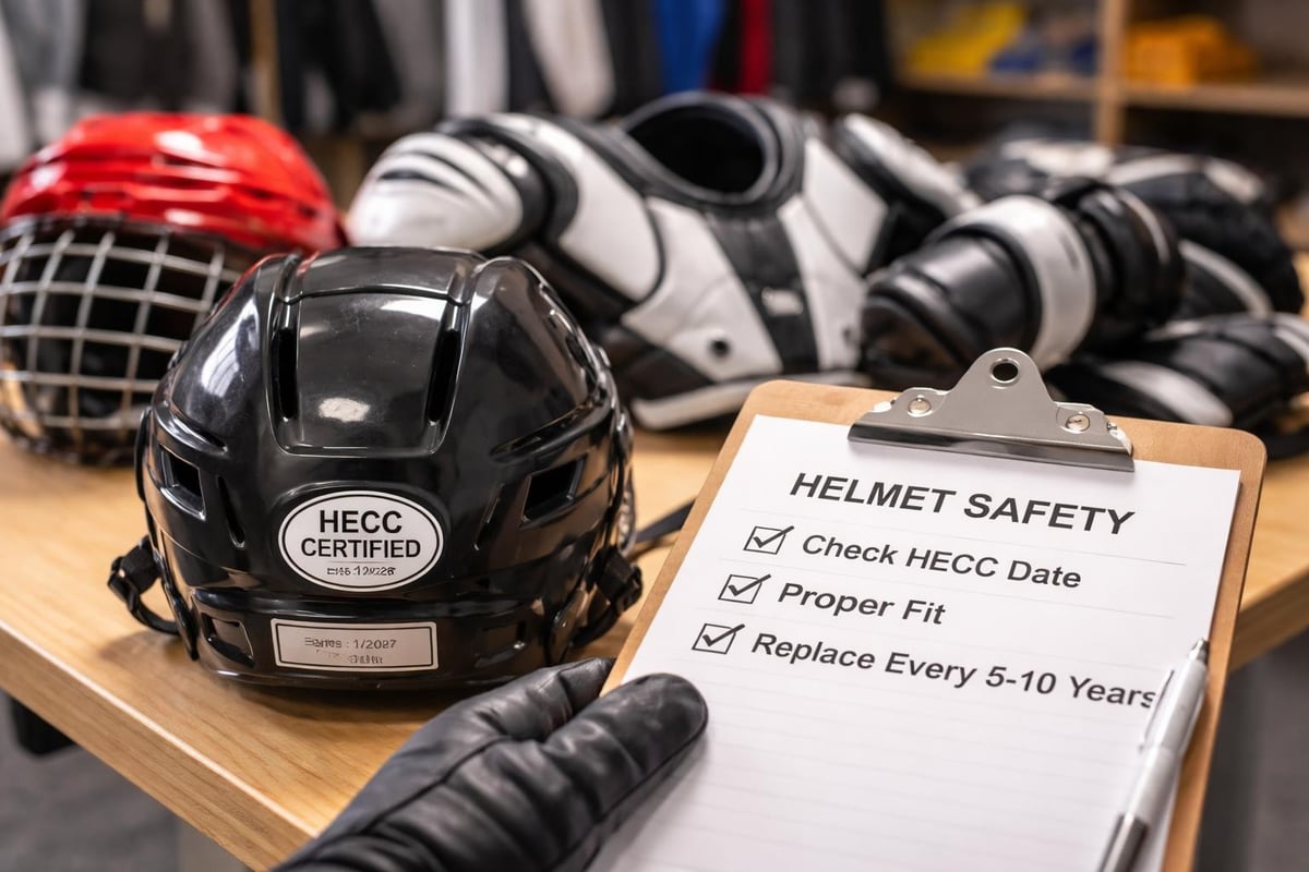 Hockey safety equipment certification