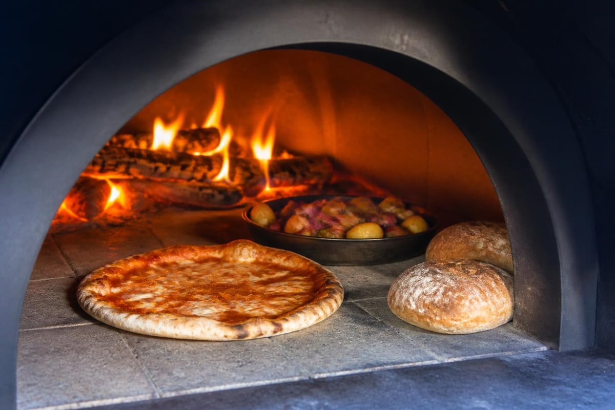 Pizza oven temperature zones