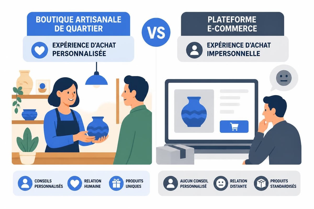 Commerces locaux versus achats en ligne