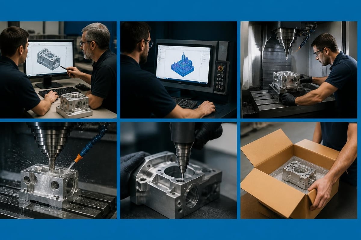 Machining workflow stages