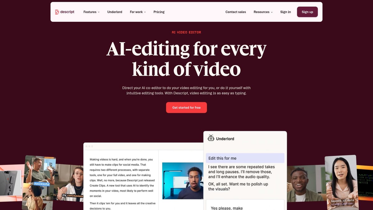 9 Essential Video Making AI Tools to Boost Creativity in 2026 - Descript