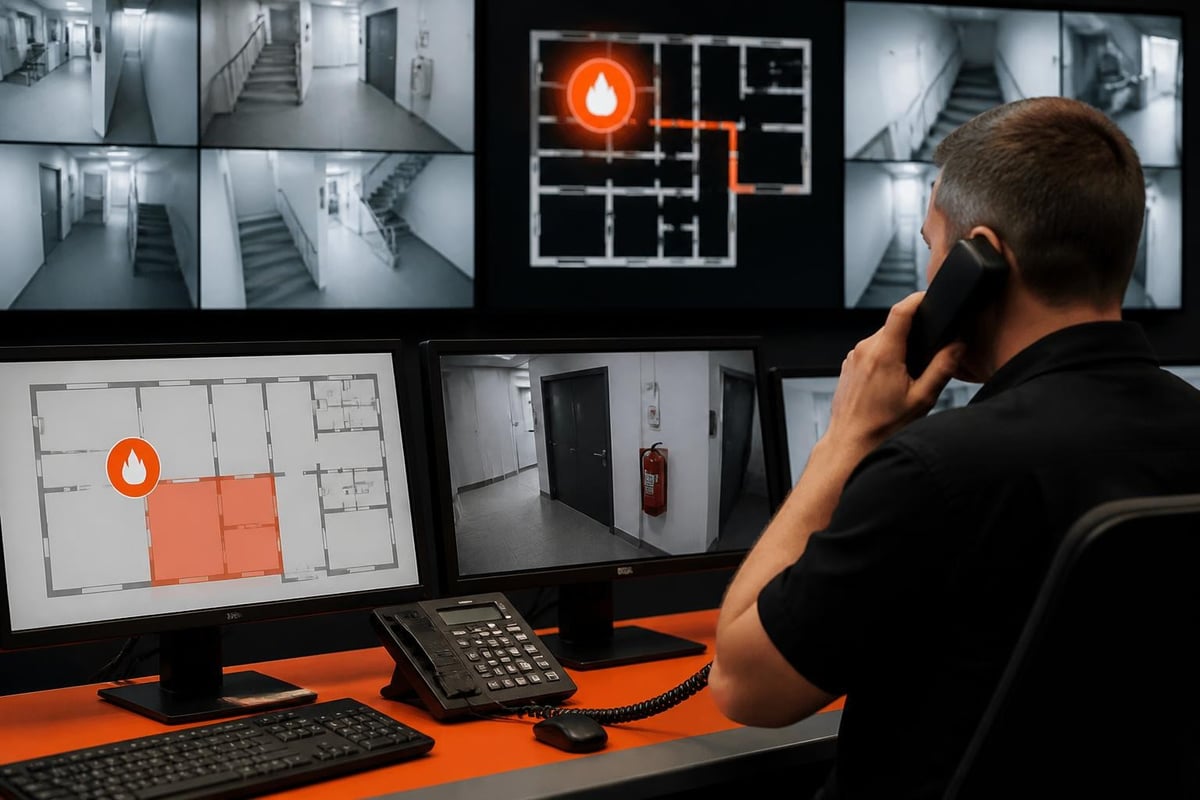 Fire alarm monitoring workflow