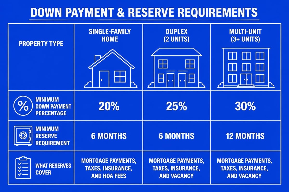 Investment property financing down payment tiers