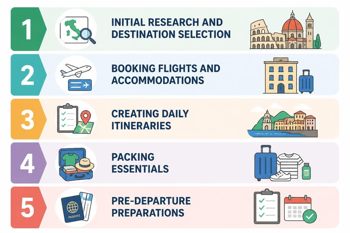 Italy trip planning timeline
