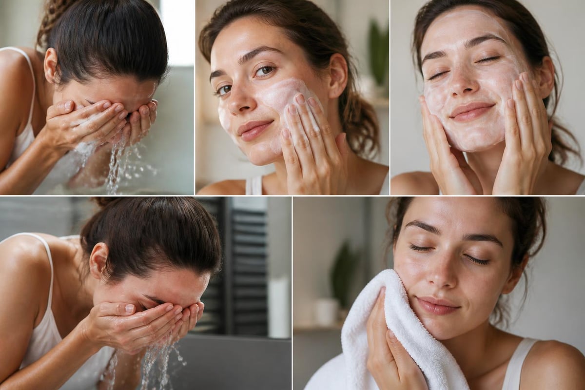 Proper face washing technique