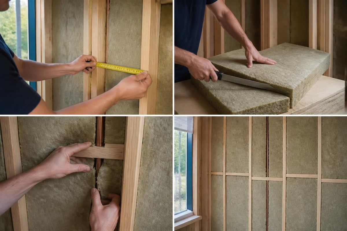 Earth wool installation in walls