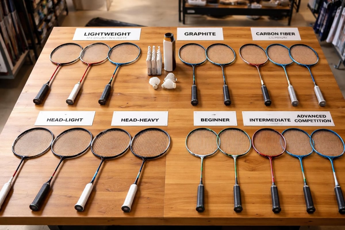 Badminton racket specifications comparison