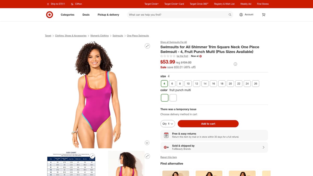 7 Stylish Short Sleeve Swimsuit Picks for 2026 - Swimsuits for All Shimmer Trim Square Neck One Piece Swimsuit (Plus Sizes Available) – $53.99 (Sale)