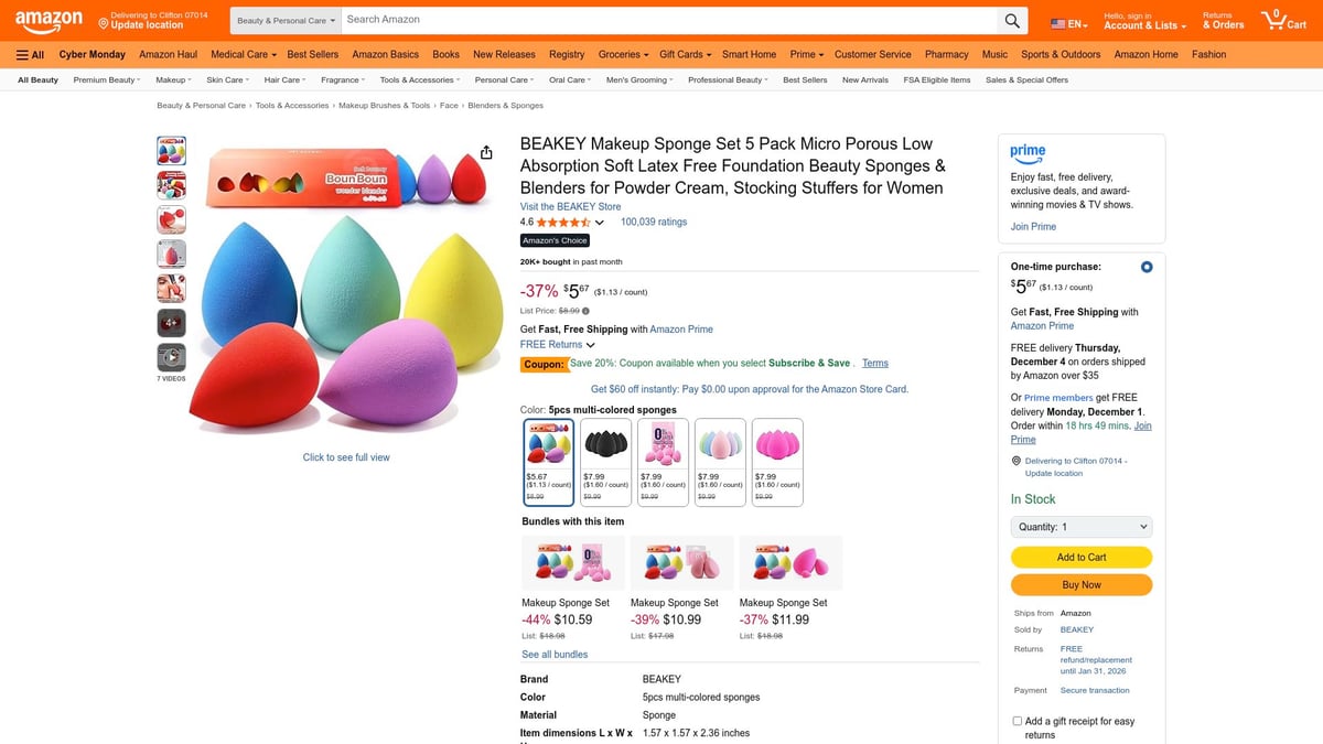 Top 7 Best Makeup Sponges for Flawless Application in 2026 - Beakey 5 Piece Makeup Sponge Set