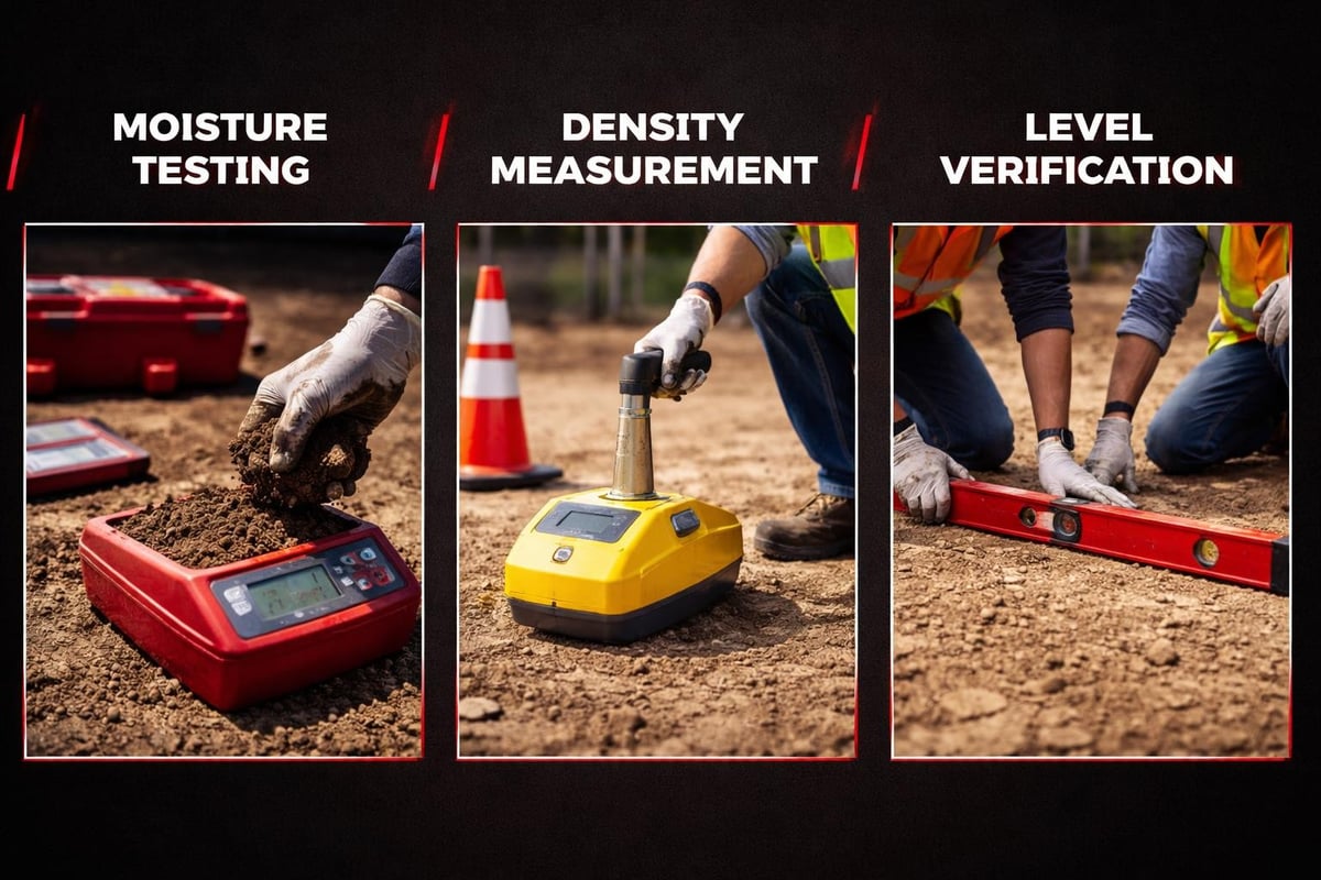 Quality testing in earthworks