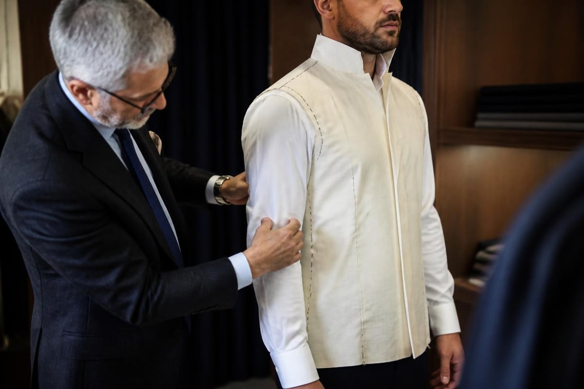 Custom shirt fitting session