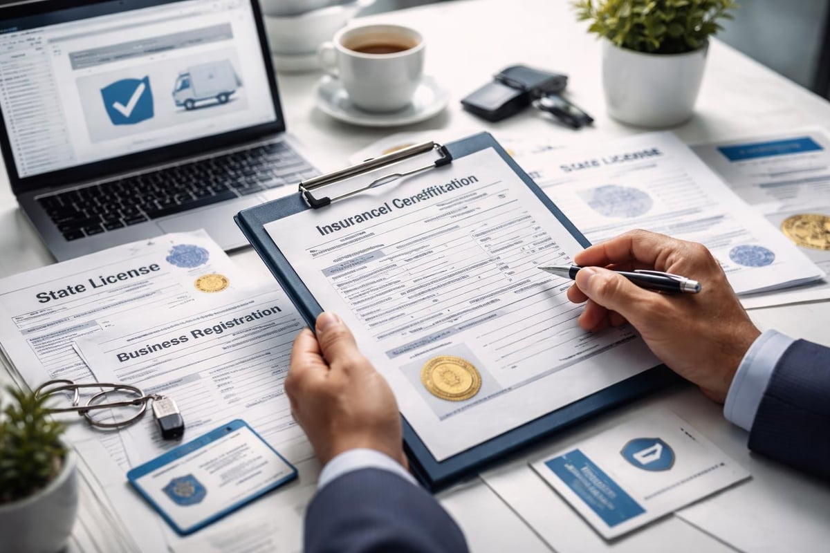 Verification steps for moving company credentials