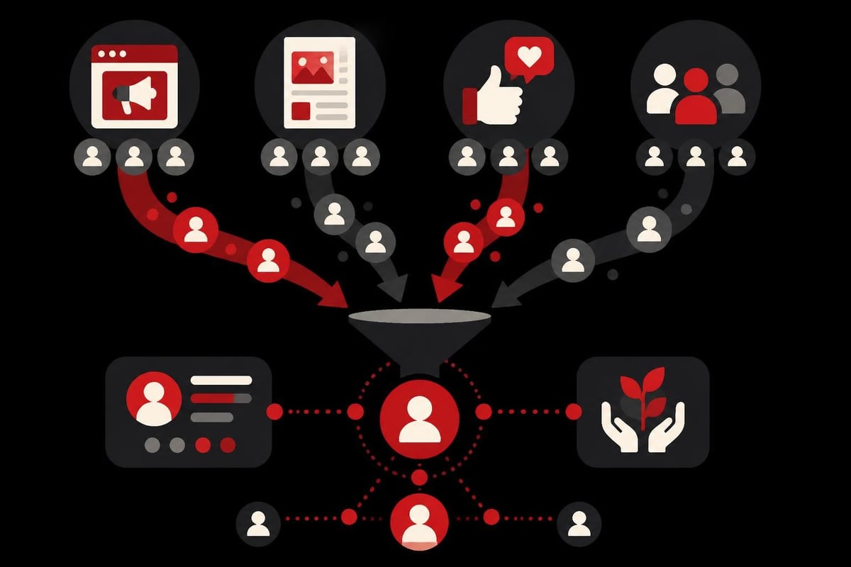 Multi-channel lead generation funnel
