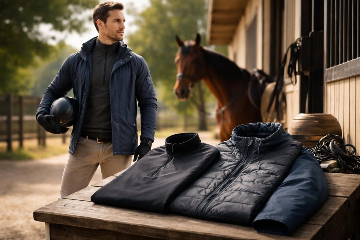Layering system for equestrian clothing