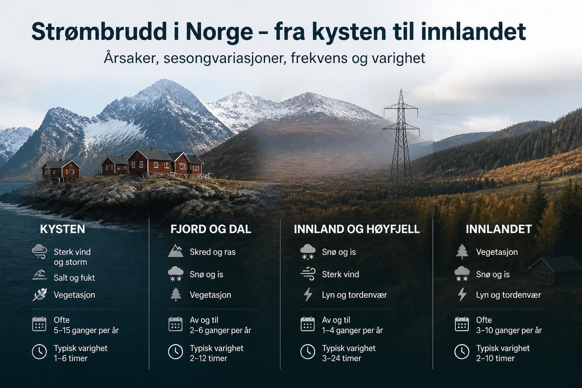 Regionale strømbruddsmønstre i Norge