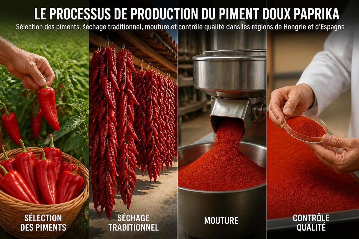 Transformation du piment doux en paprika