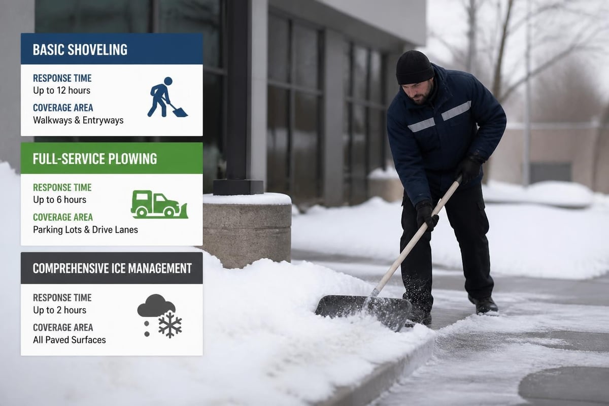 Professional snow removal service levels