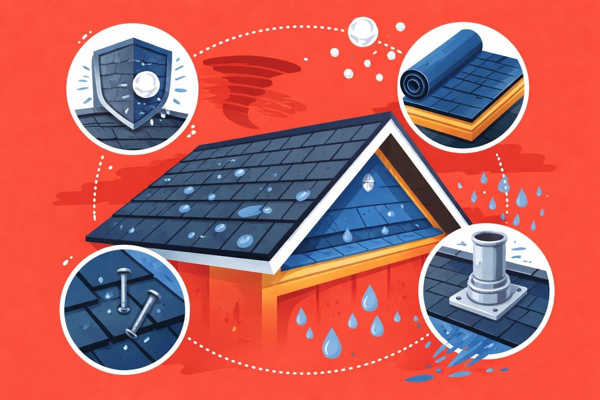 Storm roofing protective layers