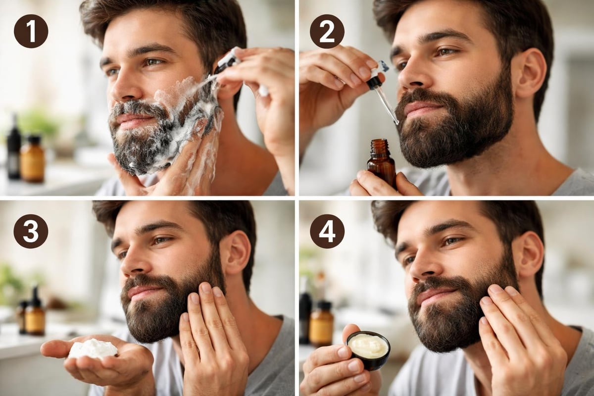 Beard growth kit layering system
