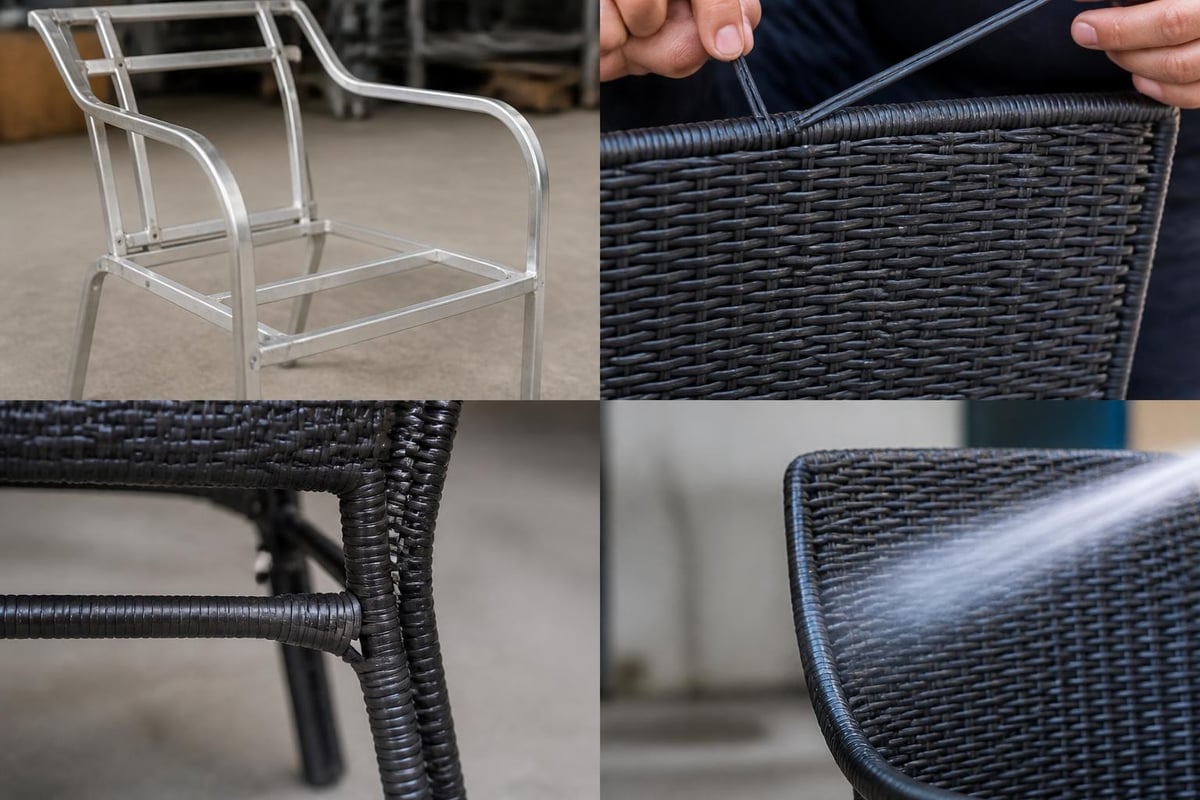 Rattan chair construction details
