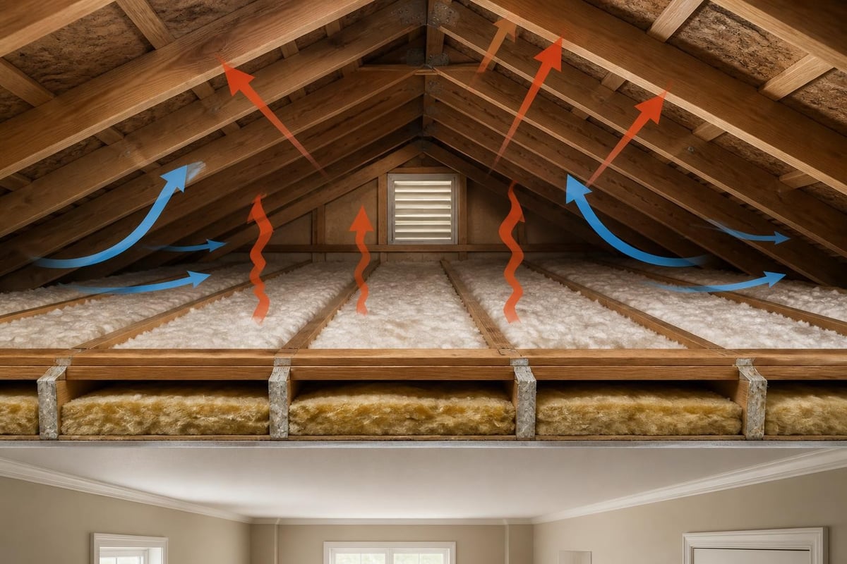 Heat transfer through roof assembly
